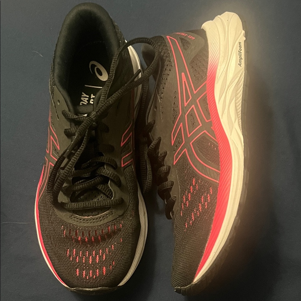 Asics Black and Pink Athletic Sneakers